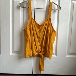 Madewell Golden Button-Down Tie-Front Tank Top
